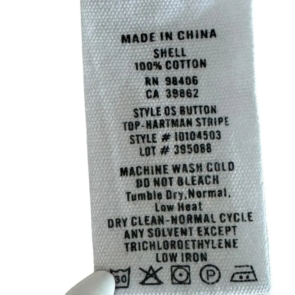 Theory Hartman Stripe Off Shoulder Button Top Size M NWT $265 Retail - Picture 9 of 9